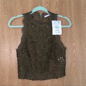 Zara Embroidery Crop Top